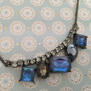 Kenneth Cole Blue Glass Faceted Necklace